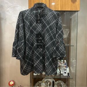 Plaid Black and Gray Women's Jacket